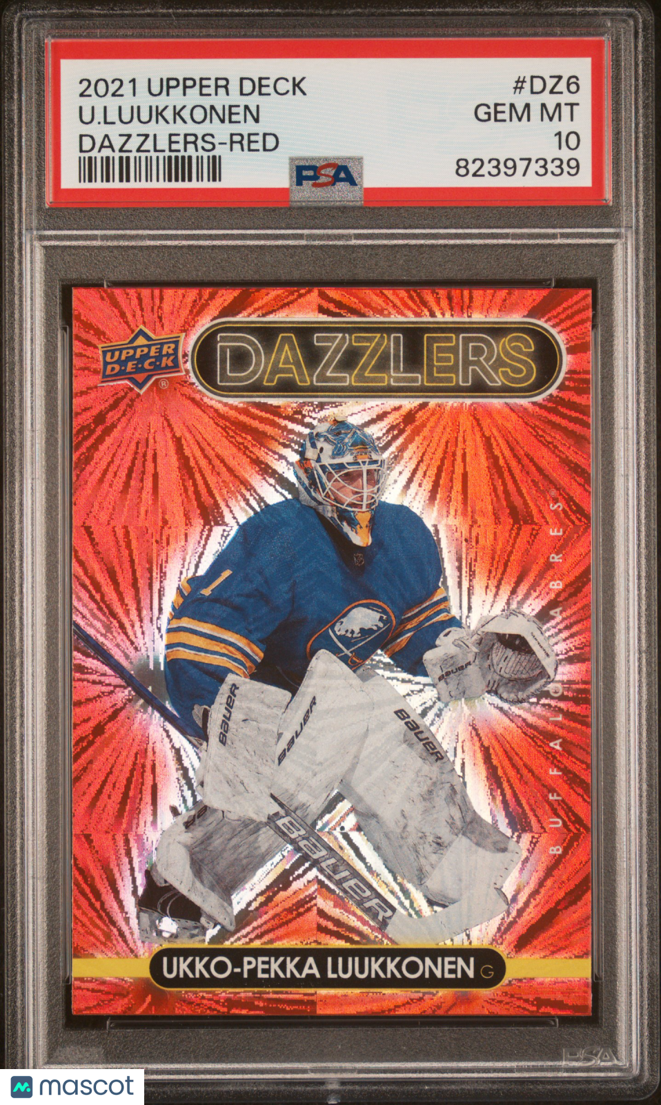 2021 Upper Deck Hockey Dazzlers Red #DZ6 Ukko-Pekka Luukkonen PSA 10 GEM MINT