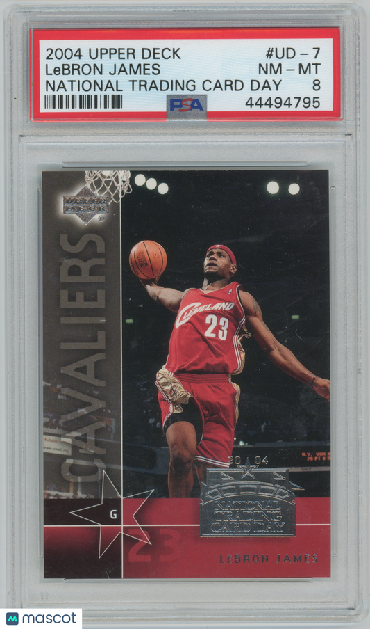 2004 Upper Deck National Trading Card Day #UD7 LeBron James Cavaliers PSA 8
