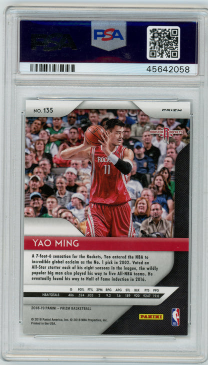 2018 Panini Prizm - Yao Ming #135 - Ruby Wave - PSA - Ruby Wave Prizm
