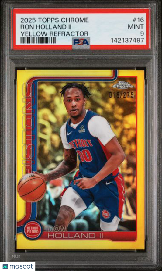2025 Topps Chrome NBA - Ron Holland II #16 - Yellow Refractor /275 - PSA /275