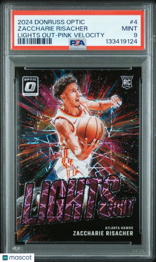 2024 Optic NBA - Zaccharie Risacher - Lights Out - Pink /79 - ROOKIE - PSA /79