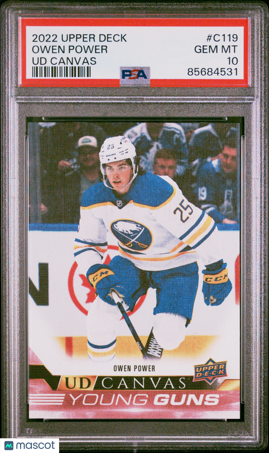 2022 Upper Deck UD Canvas Hockey Young Guns #C119 Owen Power RC ROOKIE PSA 10