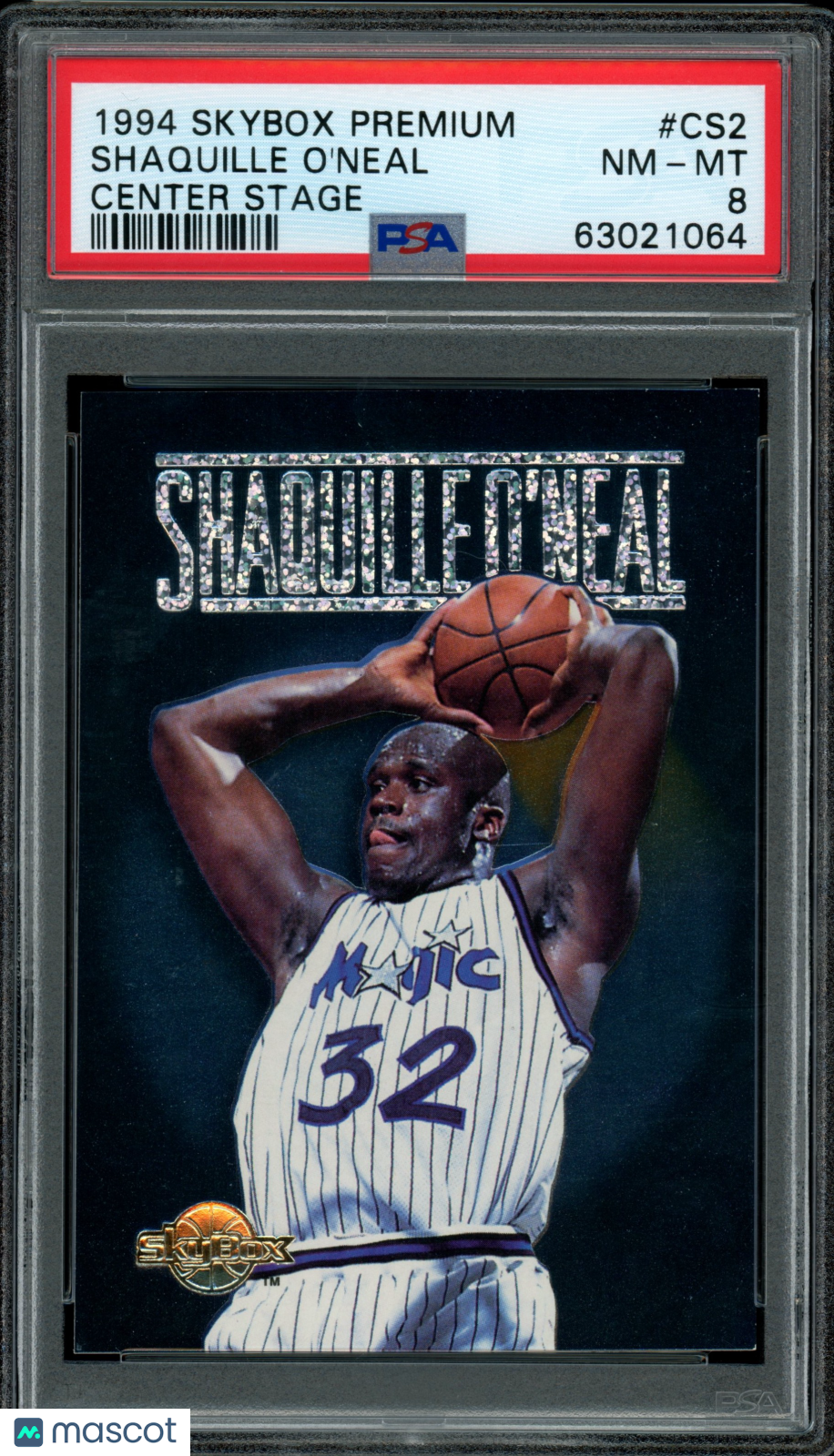 1994 Skybox Premium - Shaquille O'Neal #CS2 - Center Stage - PSA 8