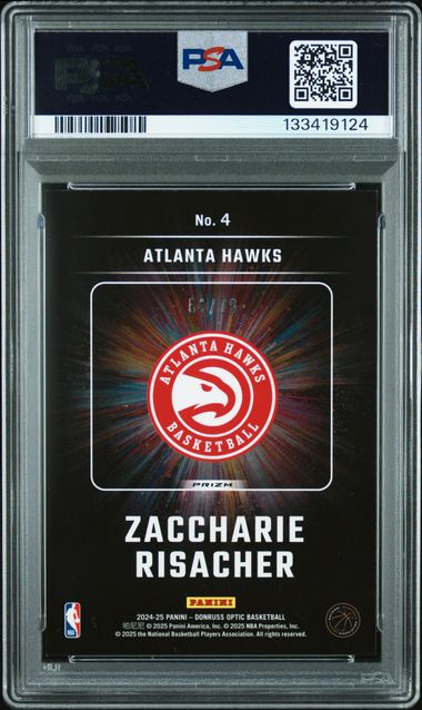 2024 Optic NBA - Zaccharie Risacher - Lights Out - Pink /79 - ROOKIE - PSA /79