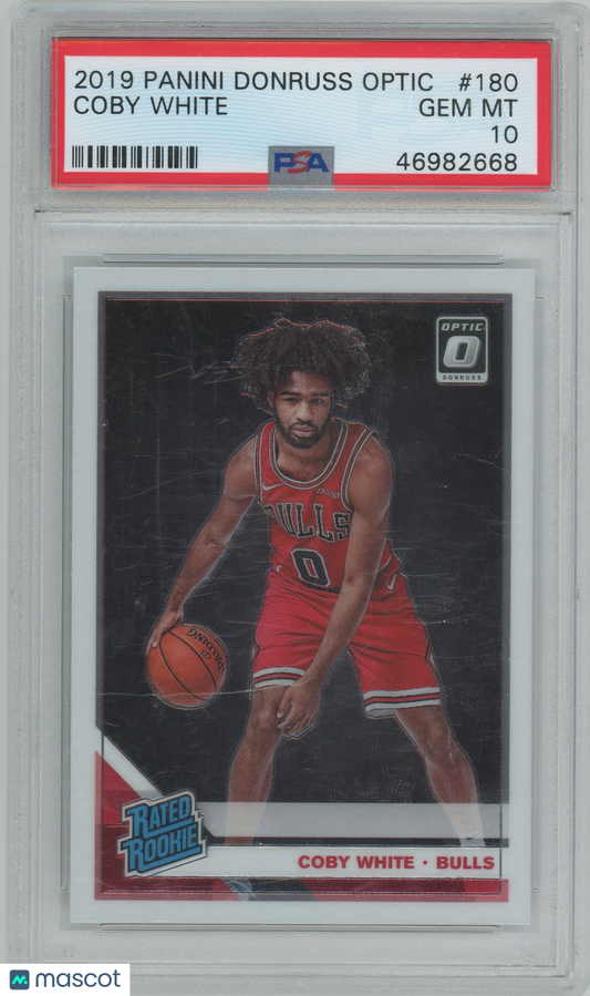 2019 Panini Donruss Optic Coby White ROOKIE #180 PSA 10
