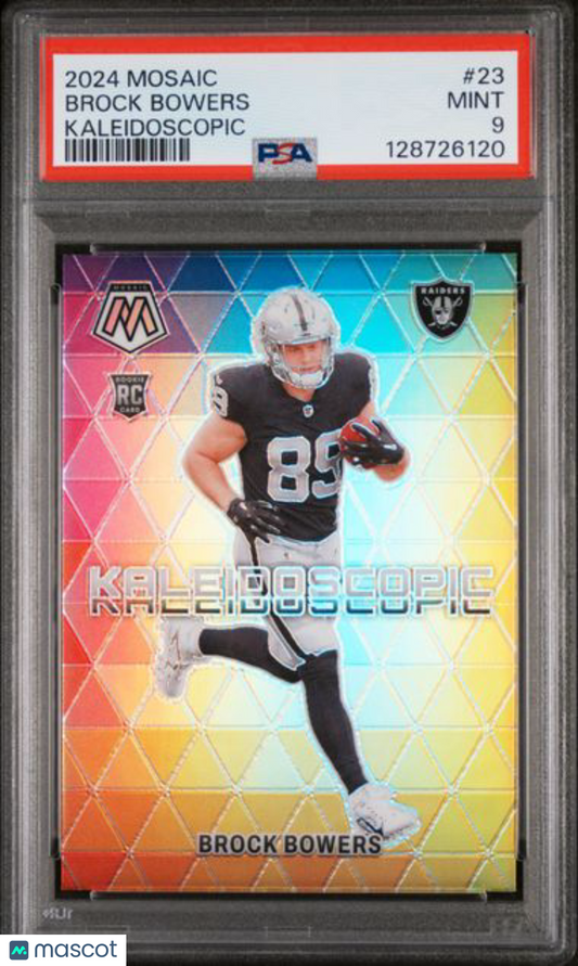 2024 Panini Mosaic - Brock Bowers #23 - Kaleidoscopic ROOKIE SSP - PSA - ROOKIE