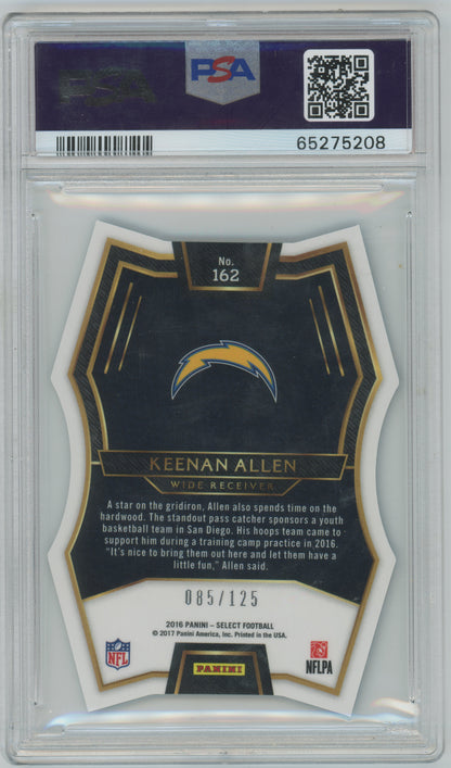 2016 Panini Select Light Blue Prizm Die-Cut Keenan Allen Chargers - /125 - PSA