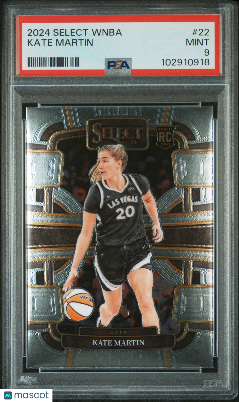 2024 Panini Select WNBA #22 Kate Martin Aces RC Rookie PSA 9 MINT