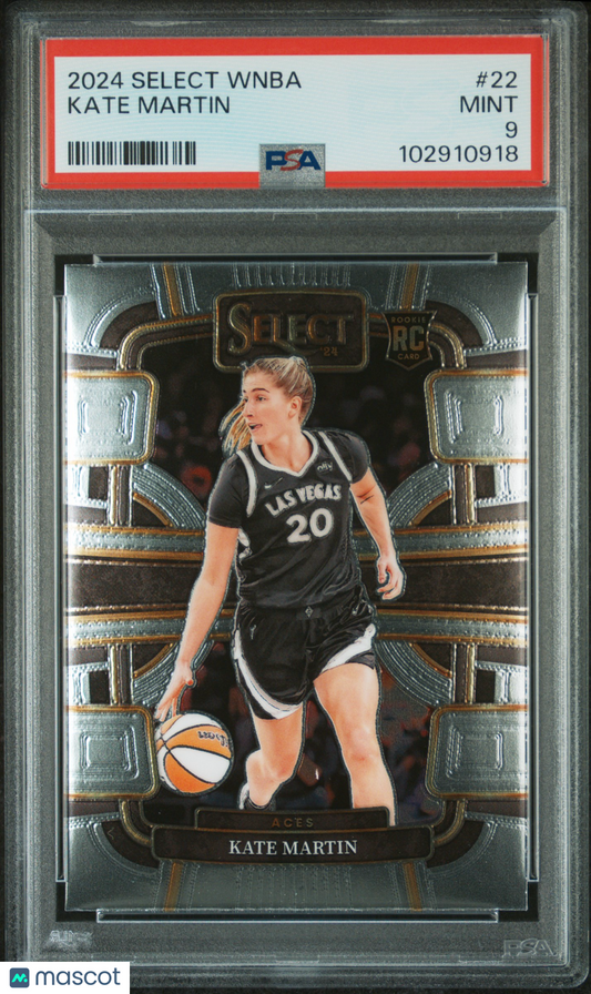 2024 Panini Select WNBA #22 Kate Martin Aces RC Rookie PSA 9 MINT