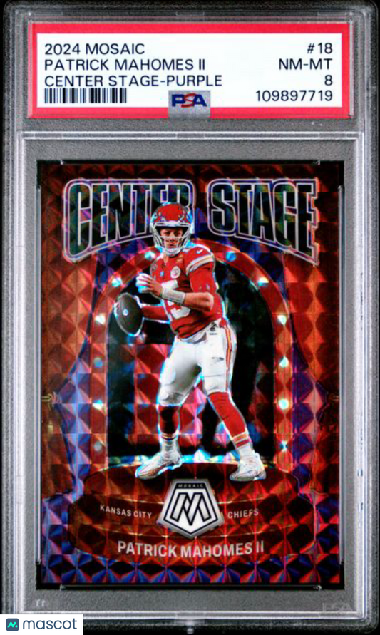 2024 Panini Mosaic - Patrick Mahomes ll - Center Stage Purple /49 - PSA - /49