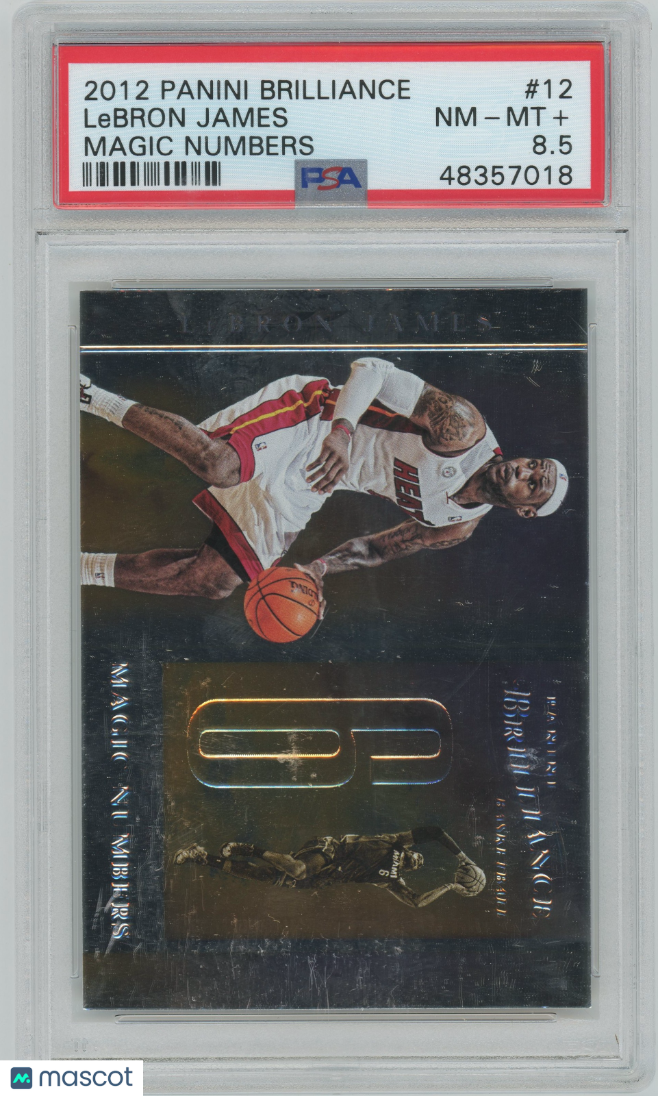 2012 Panini Brilliance Magic Numbers #12 LeBron James Cavaliers PSA 8.5