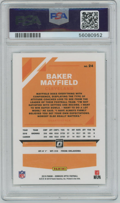2019 Panini Donruss Optic Baker Mayfield #24 PSA 10