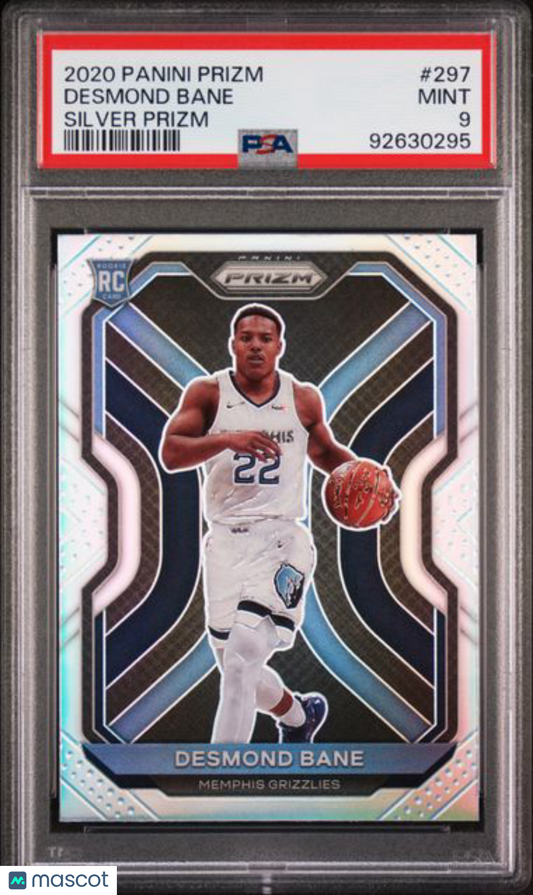 2020 Panini - Silver Prizm - Desmond Bane - Grizzlies - ROOKIE - PSA 9