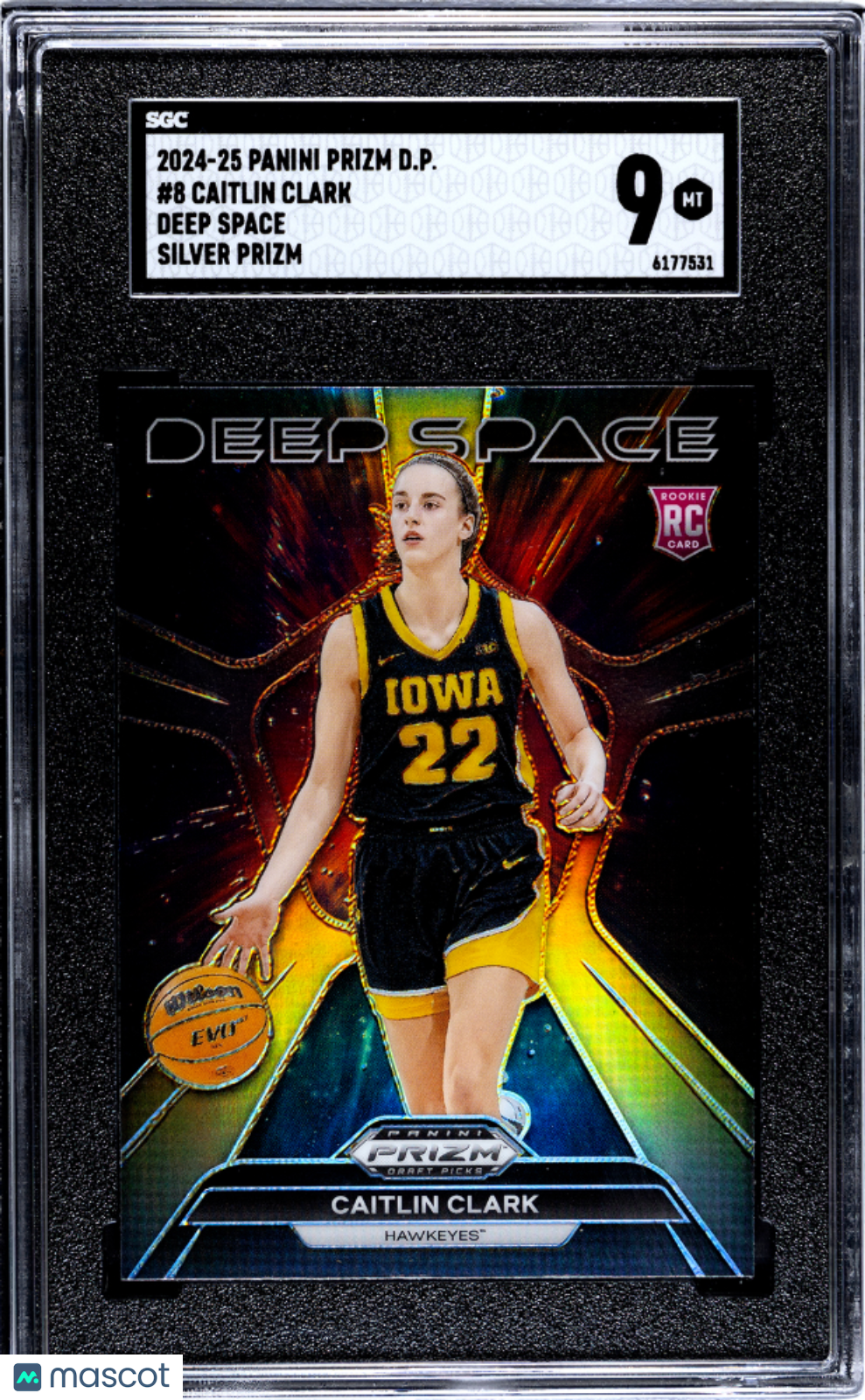 2024 Panini Prizm Draft Picks - Caitlin Clark - Deep Space - Silver Prizm - SGC