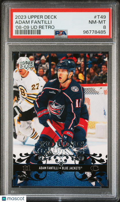 2023 Upper Deck 2008-09 Young Guns Retro Adam Fantilli #T49 '08 UD PSA 8