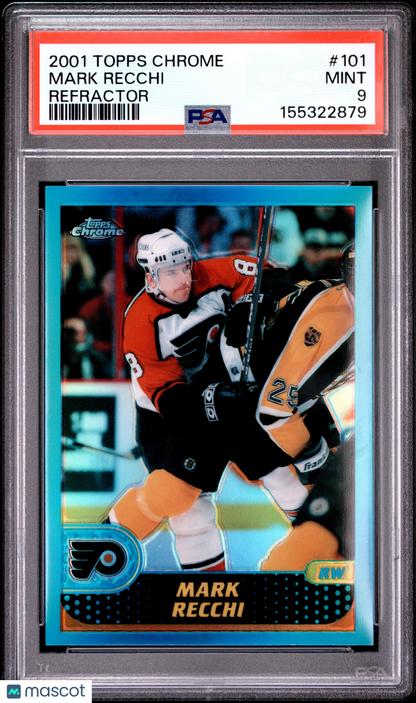 2001 Topps Chrome Hockey - Mark Recchi #101 - REFRACTOR - PSA 9