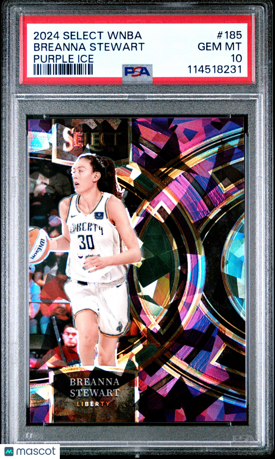2024 Panini Select WNBA - Breanna Stewart #185 - Purple Ice /149 - PSA 10