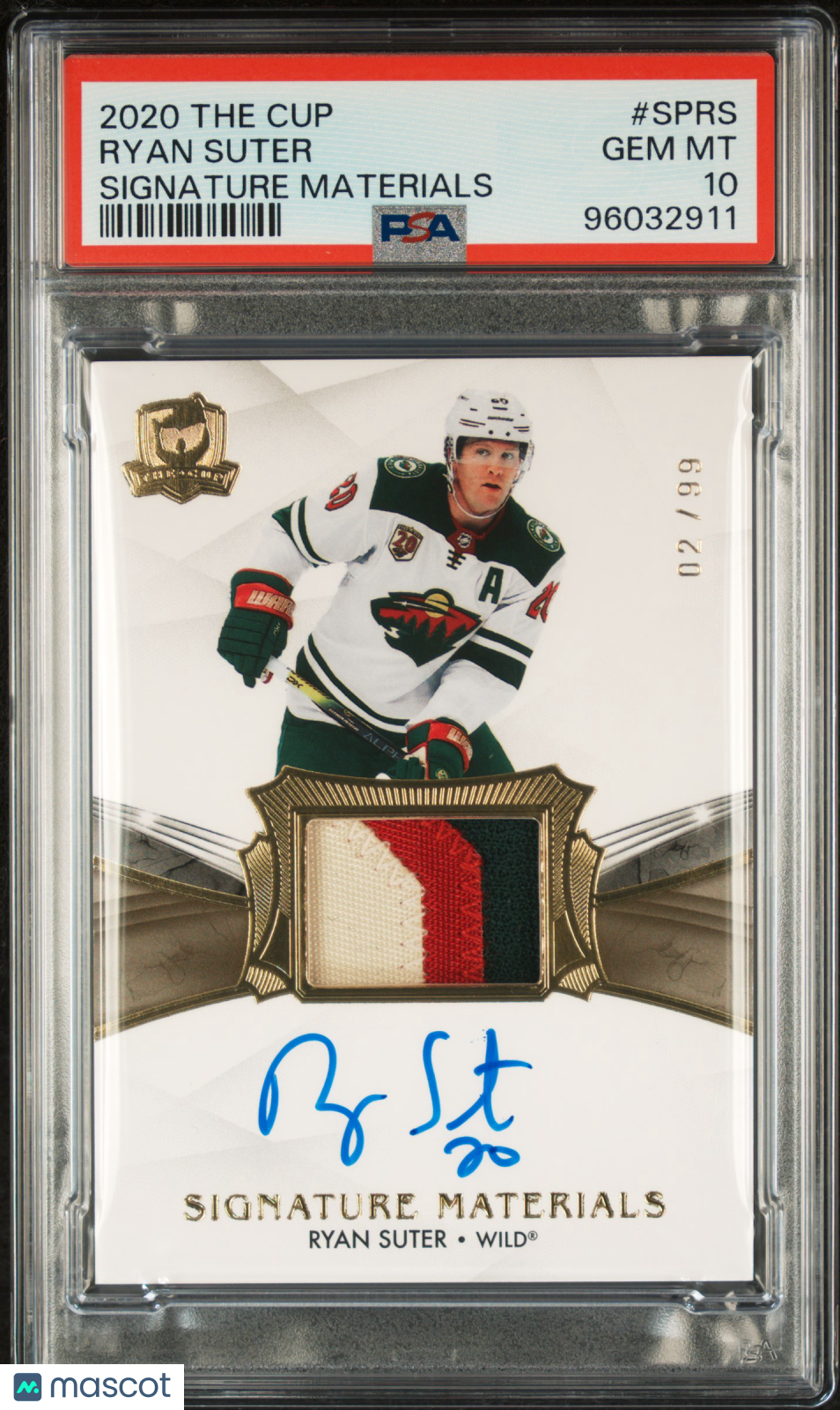 2020 Upper Deck The Cup Signature Materials Ryan Suter PSA 10 Auto - PSA 10