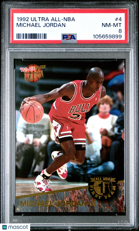 1992 Ultra All-NBA Michael Jordan #4 PSA 8
