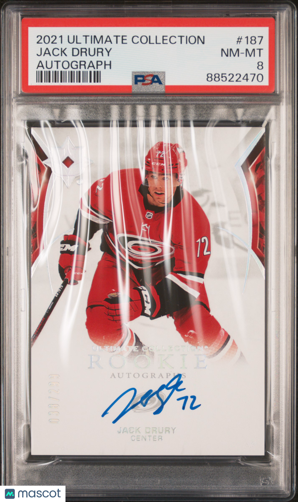 2021 Upper Deck Ultimate Collection /299 - Jack Drury - ROOKIE Auto /299 - PSA