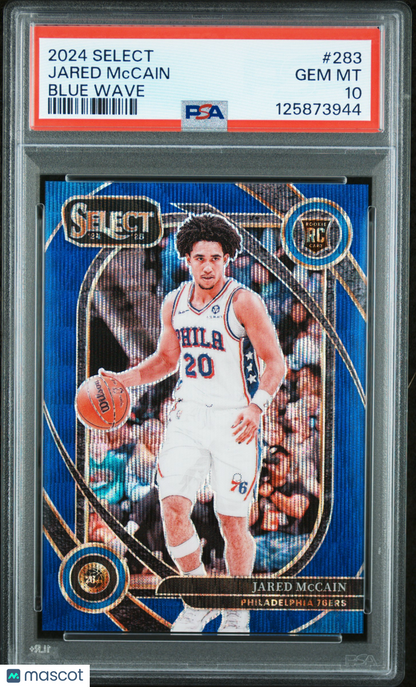 2024 Panini Select - Jared McCain #283 - ROOKIE /75 - Blue Wave /75 - PSA 10