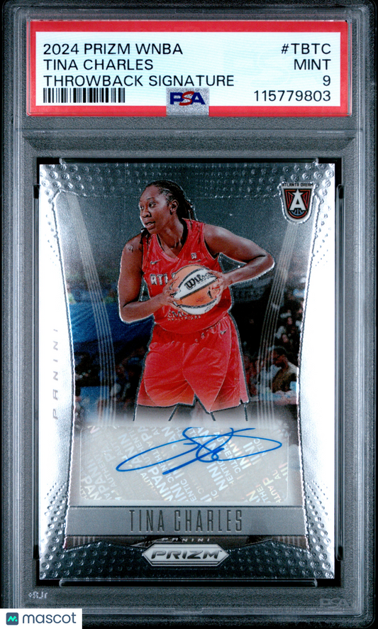 2024 Panini Prizm WNBA - Throwback Sigs AUTO - Tina Charles #TBTC - PSA 9 - AUTO