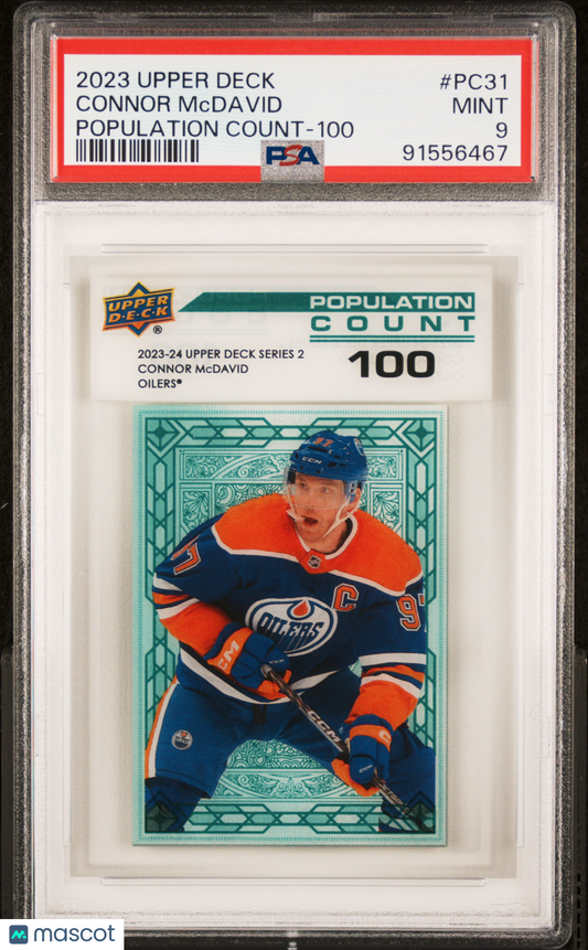 2023 Upper Deck Population Count Connor McDavid #PC31 100 PSA 9