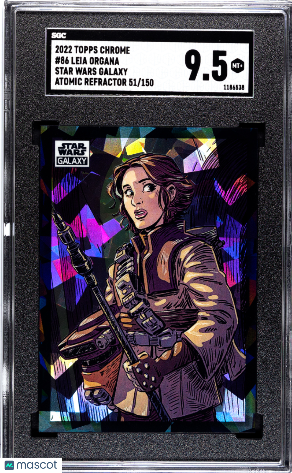 2022 Topps Chrome Star Wars Galaxy Leia Organa - /150 SGC 9.5 - /150