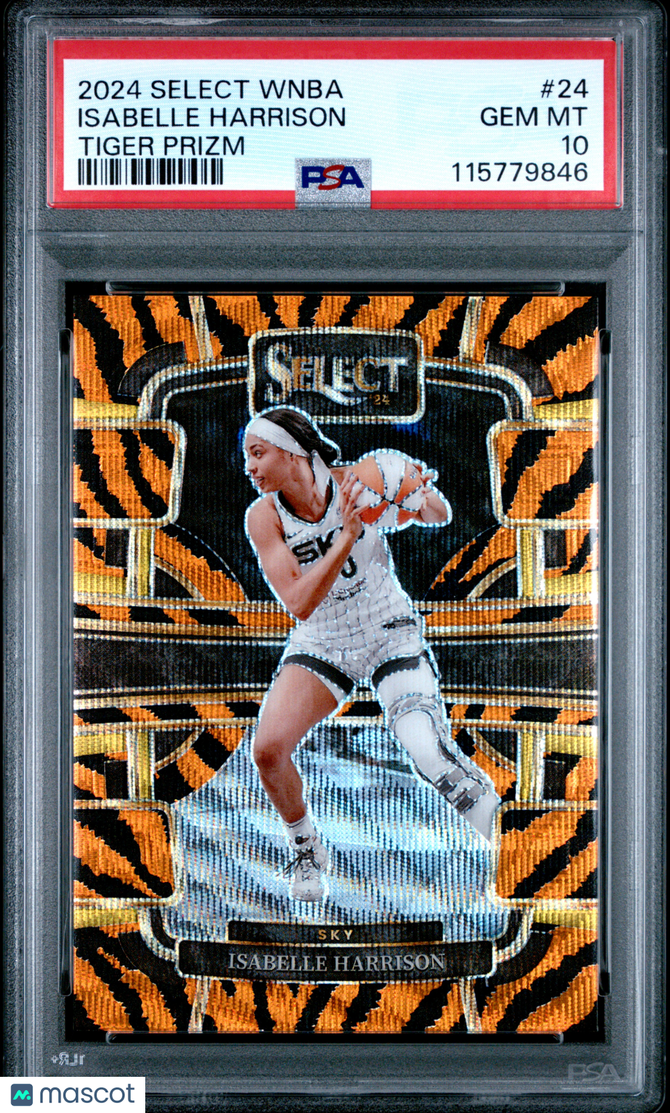 2024 Panini Select WNBA- Isabelle Harrison- Tiger Prizm CASE HIT- TIGER - PSA 10