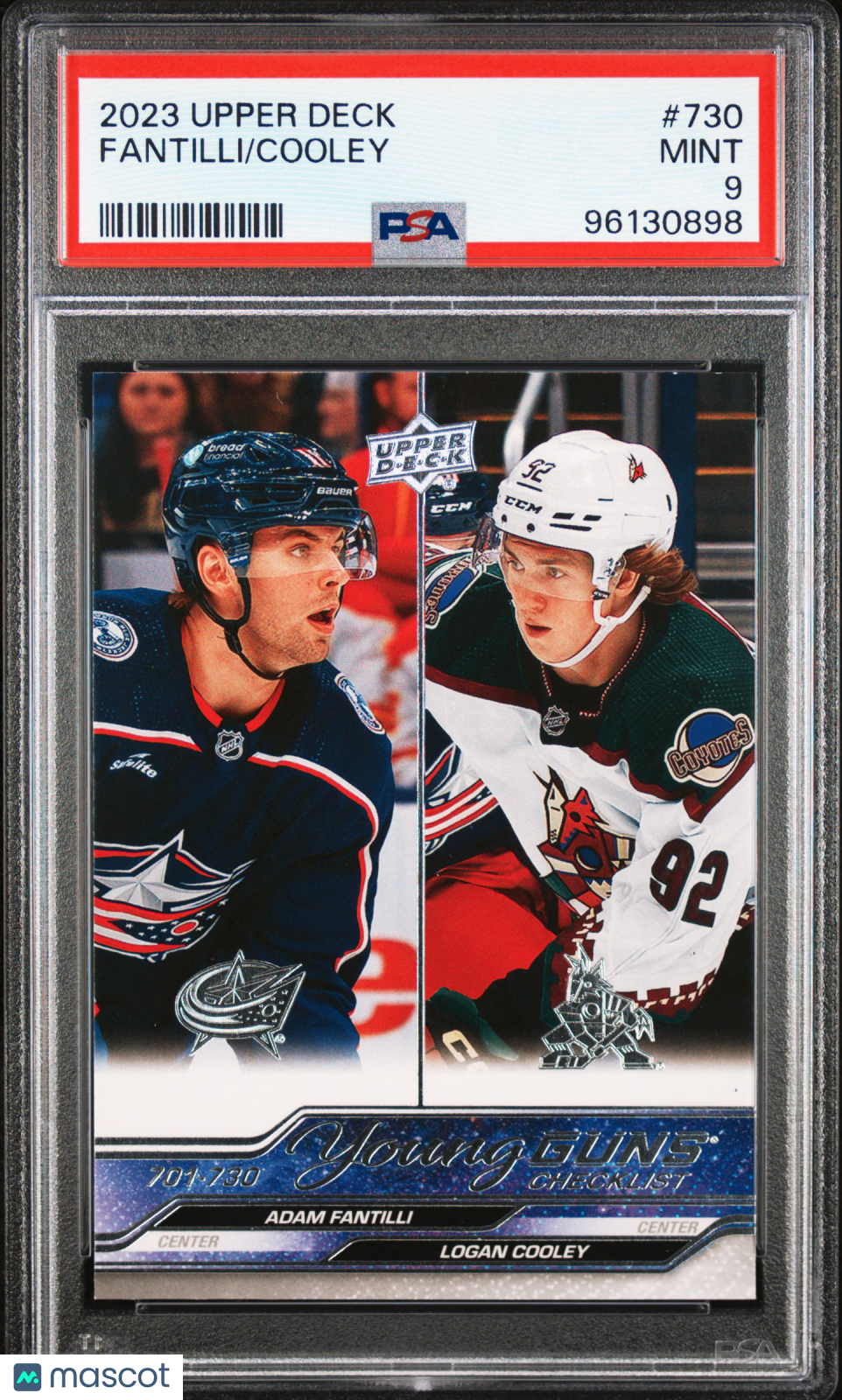 2023 Upper Deck Adam Fantillli Logan Cooley #730 PSA 9