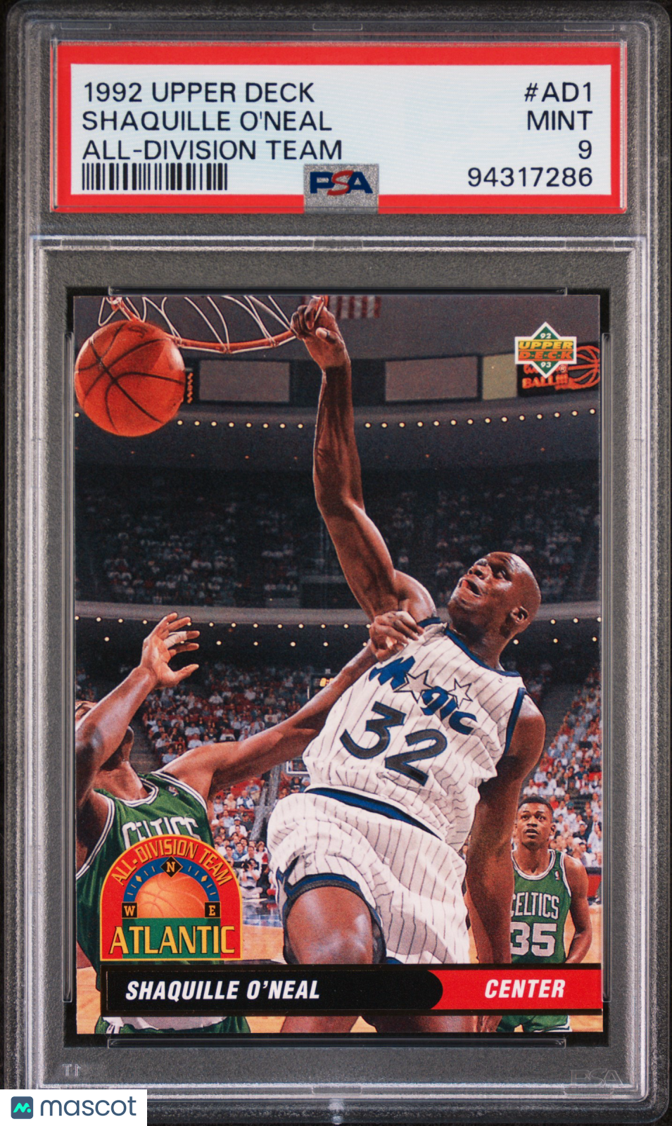 1992 Upper Deck All-Division Shaquille O'Neal #AD1 Team PSA 9
