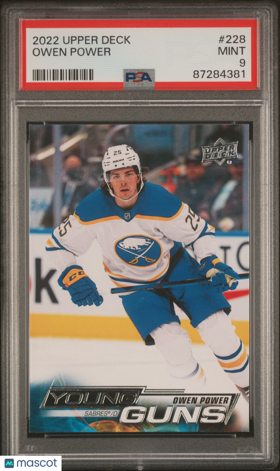 2022 Upper Deck Young Guns Owen Power ROOKIE YOUNG GUNS #228 PSA 9
