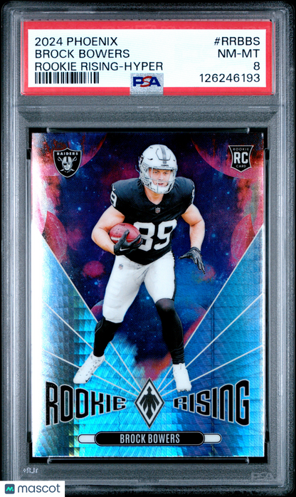 2024 Panini Phoenix - Brock Bowers - Rookie Rising - Hyper ROOKIE - PSA - ROOKIE