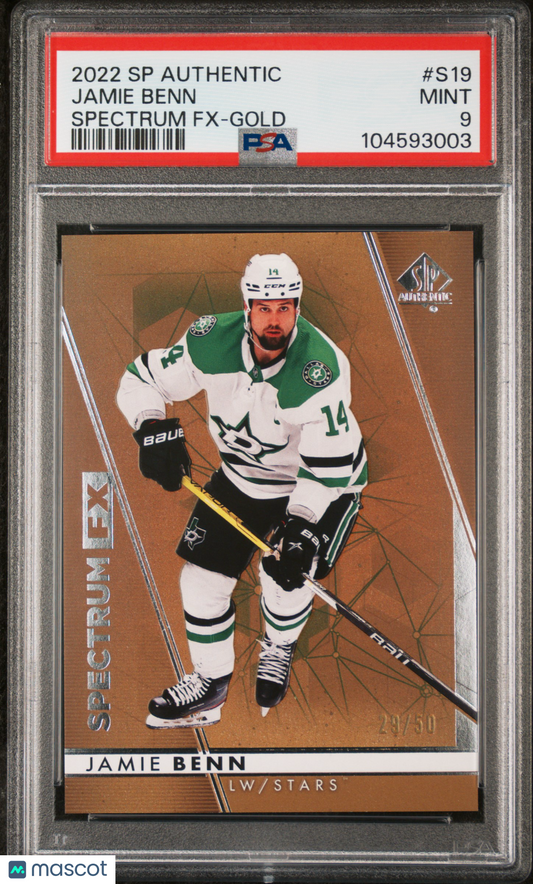 2022 SP Authentic - Jamie Benn #S19 - Spectrum FX Gold /50   - PSA - GOLD /50