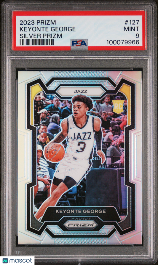 2023 Panini Prizm Keyonte George #127 Silver ROOKIE PSA 9