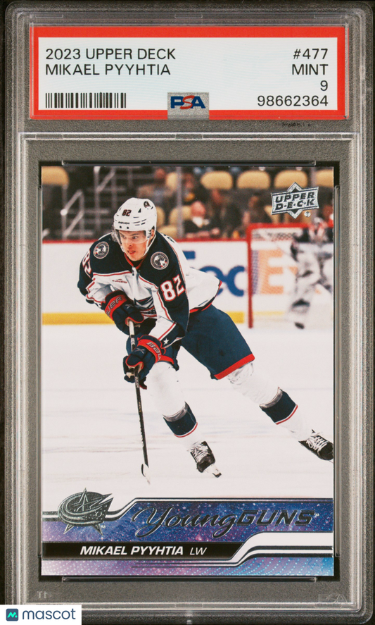 2023 Upper Deck Mikael Pyyhtia Young Guns #477 PSA 9
