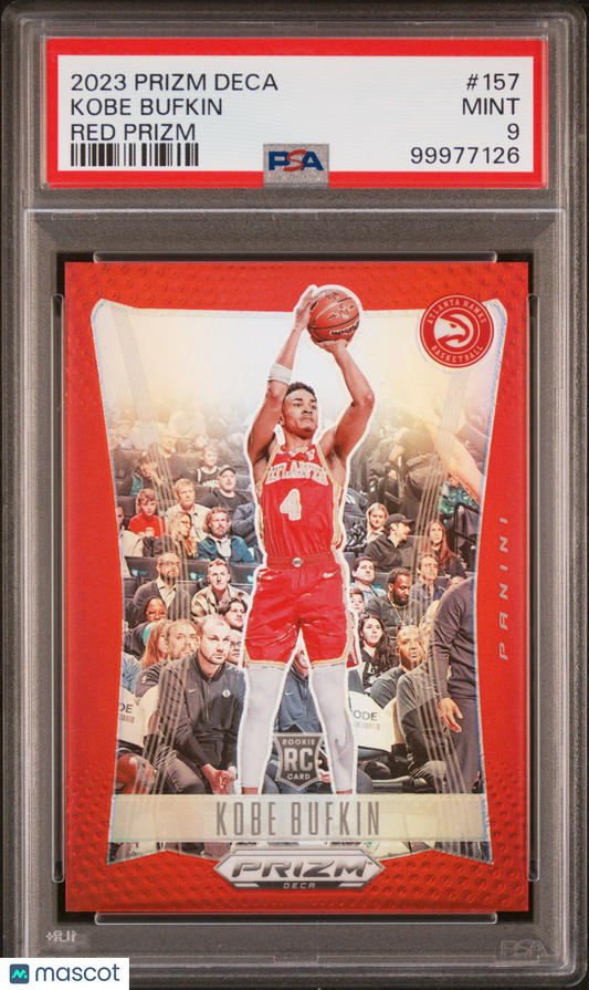 2023 Panini Prizm Deca Kobe Bufkin #157 Red /199 PSA 9 - ROOKIE /199