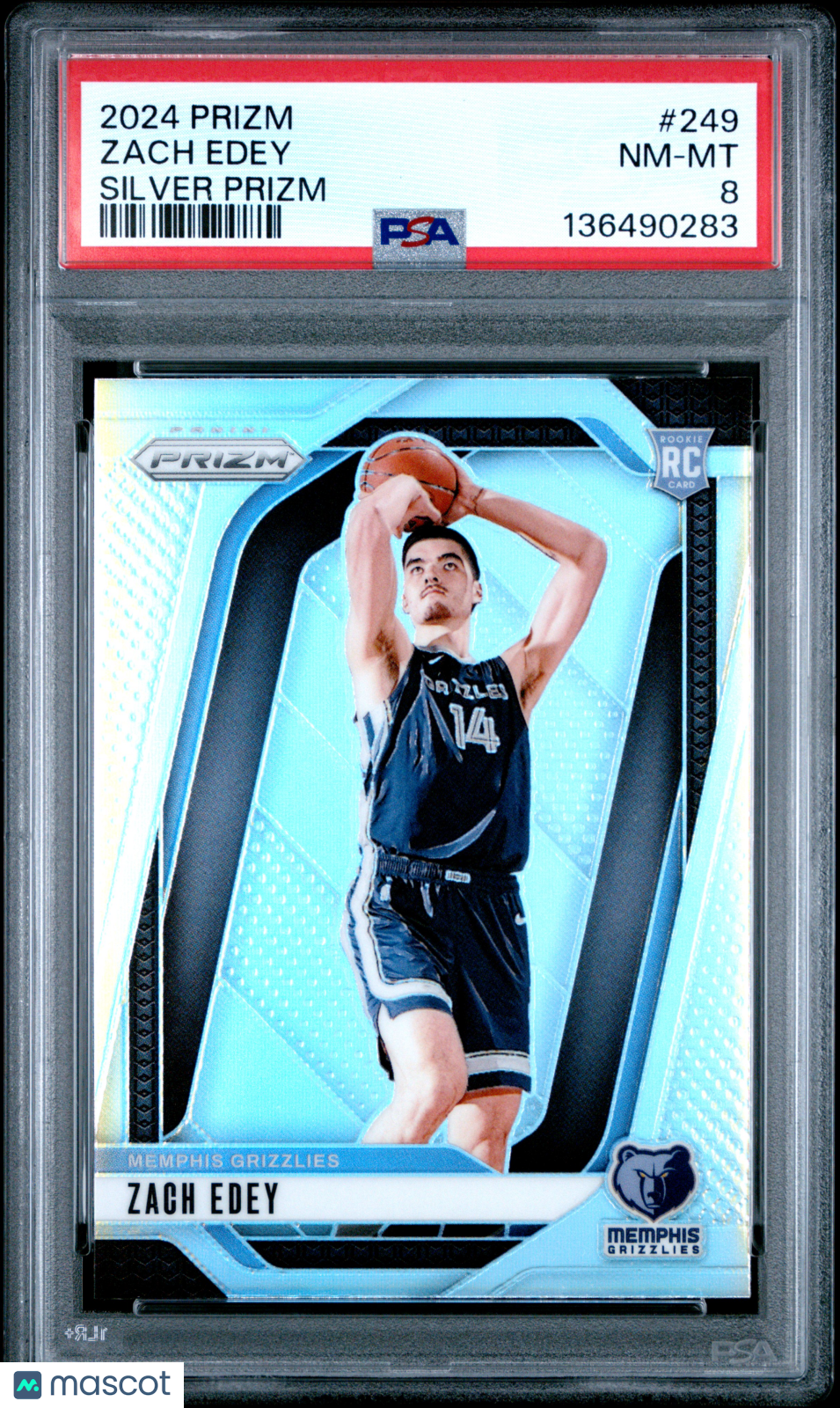 2024 Panini Prizm - Zach Edey #249 - ROOKIE - Silver Prizm ROOKIE - PSA - ROOKIE