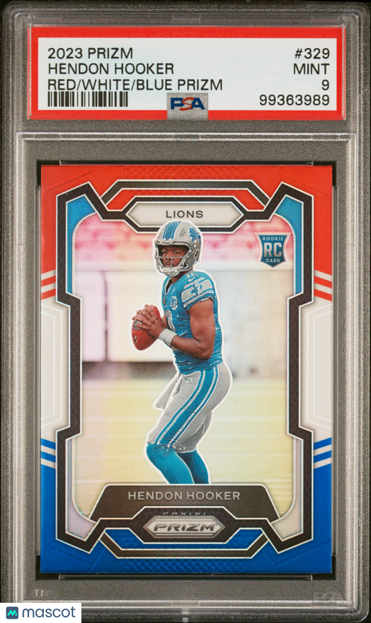 2023 Panini Prizm Hendon Hooker ROOKIE #329 Red White Blue PSA 9