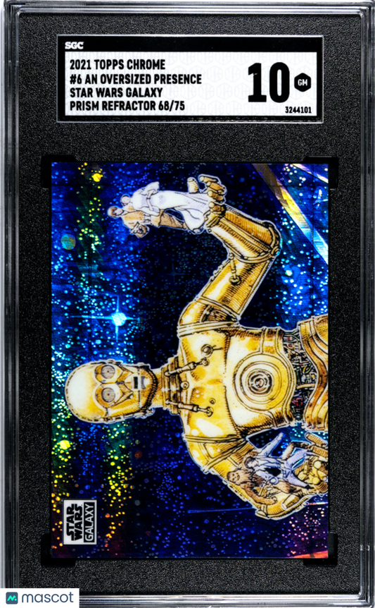 2021 Topps Chrome Star Wars Galaxy /75 An Oversized Presence #6 SGC 10 - /75