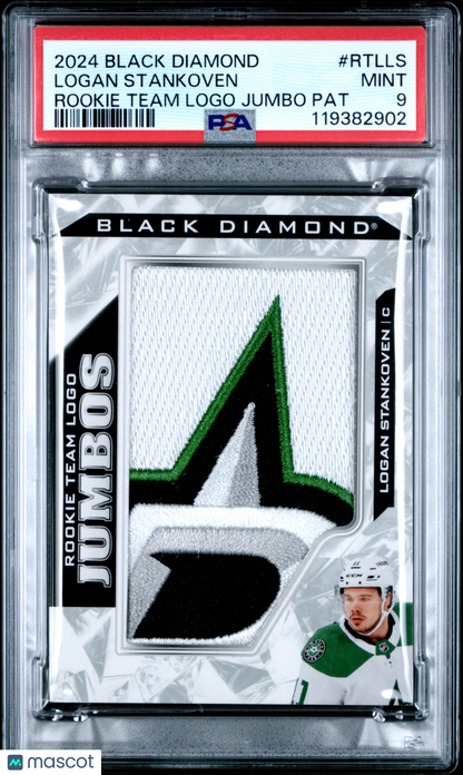 2024 UD Black Diamond - Logan Stankoven #RTLLS - Rookie Logo Jumbo Patch - PSA 9