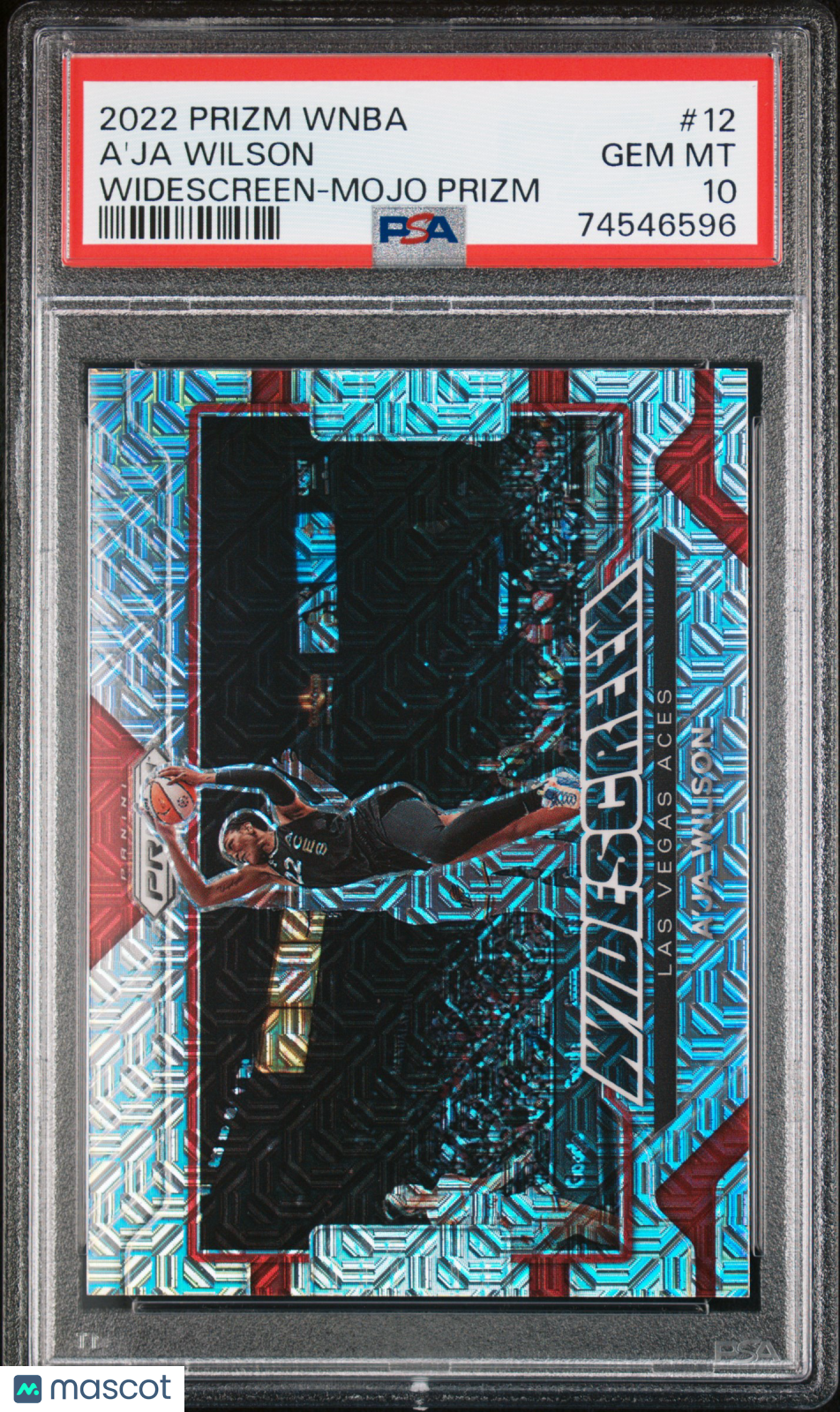 2022 Panini Prizm WNBA - A'ja Wilson #12 - Widescreen - Mojo Prizm /25 - PSA 10