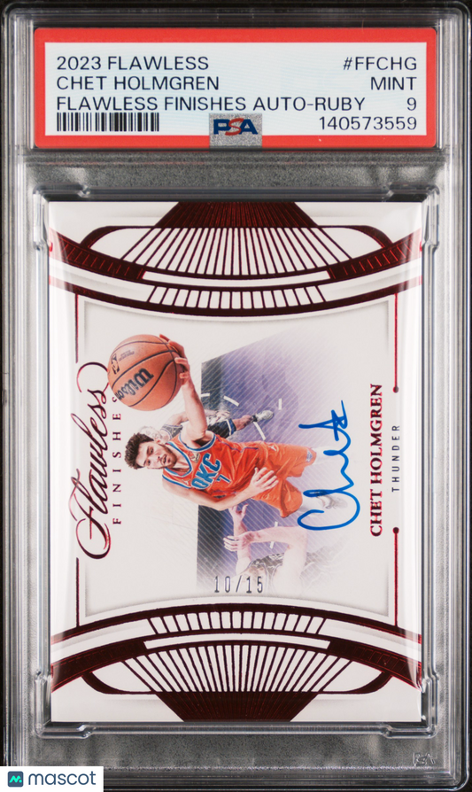 2023 Flawless -Chet Holmgren #FFCHG - Ruby AUTO /15 -  AUTO /15 - PSA 9