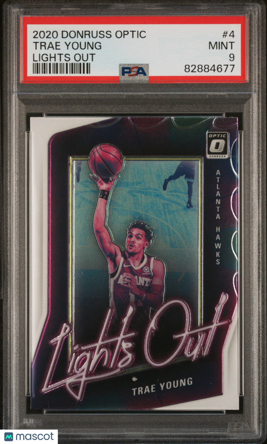 2020 Panini Donruss Optic Lights Out Trae Young #4 PSA 9