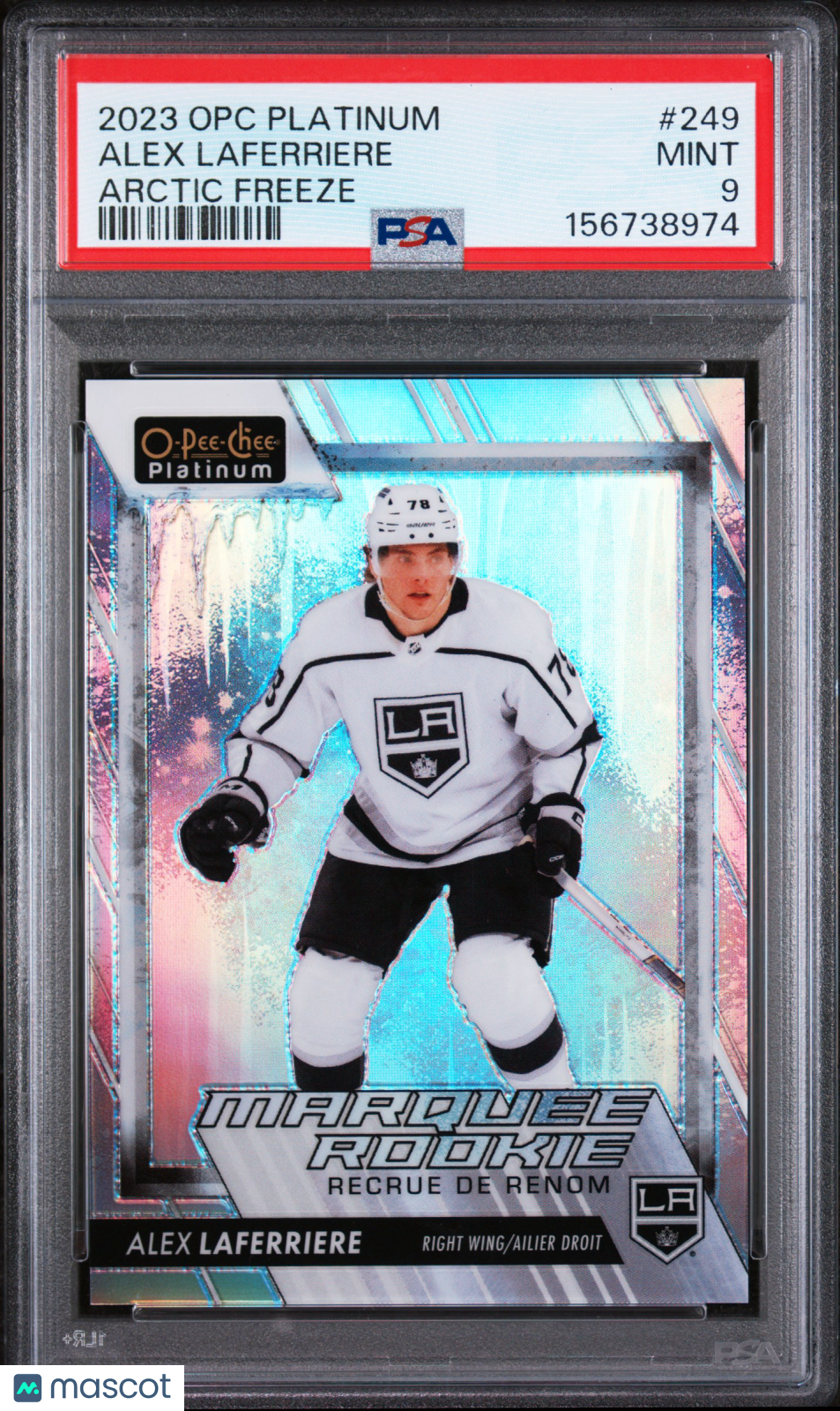2023 O-Pee-Chee Platinum- Alex Laferriere - Arctic Freeze /99 - PSA - ROOKIE /99