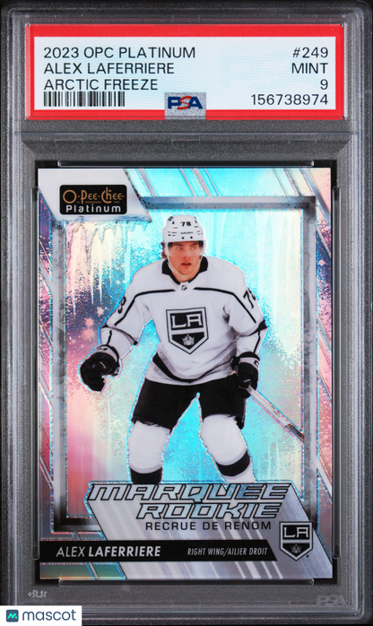 2023 O-Pee-Chee Platinum- Alex Laferriere - Arctic Freeze /99 - PSA - ROOKIE /99