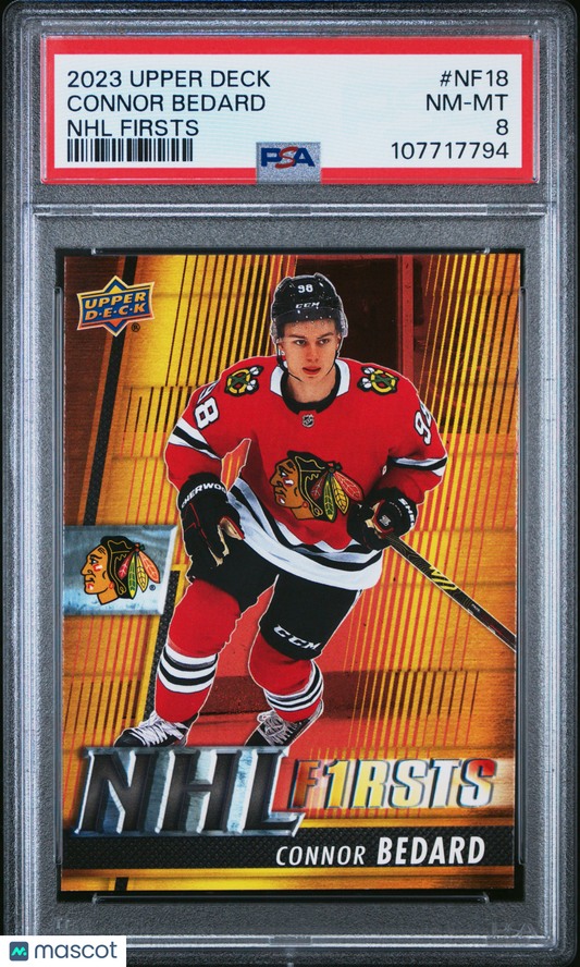 2023 Upper Deck NHL Firsts Connor Bedard #NF18 PSA 8