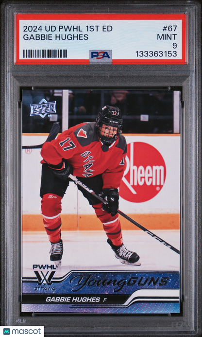 2024 PWHL - Gabbie Hughes #67 - Women's Hockey - Young Guns - PSA - ROOKIE