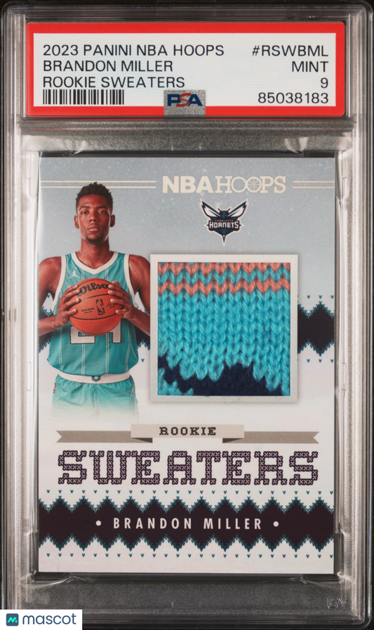 2023 Panini NBA Hoops Rookie Sweaters Brandon Miller #RSWBML PSA 9