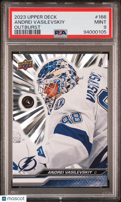 2023 Upper Deck Andrei Vasilevskiy #166 Silver Outburst PSA 9